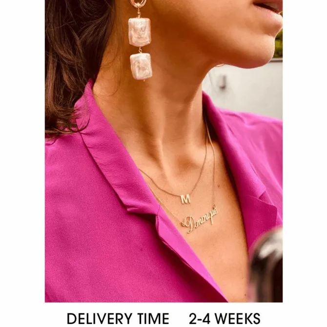 9 Karaat Vintage Naam Ketting 8 - 10 Letters
