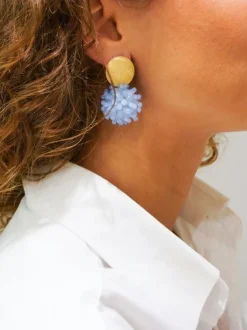 Baby Blauwe Oorbellen Louise Glassberry Globe L Double Stones Tonal