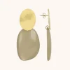 Beige Oorbellen Aurora Asymmetric Ovaal L