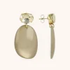 Beige Oorbellen Aurora Asymmetric Ovaal L Strass