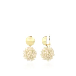Beige Oorbellen Clip Louise Glassberry Globe L Double Stones Tonal