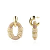 Beige Oorbellen Combi Oval L Deluxe