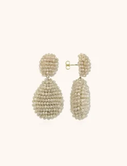 Beige Oorbellen Kenza Glassberry Druppel M