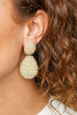 Beige Oorbellen Kenza Glassberry Druppel M