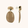 Beige Oorbellen Little Sara Asymmetric Ovaal S Strass