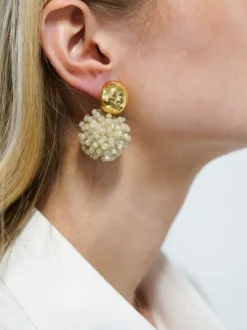 Beige Oorbellen Louise Glassberry Globe L Double Stones Tonal