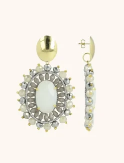 Beige Oorbellen Roxx Ovaal L