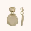 Beige Oorbellen Zora Dubbel Rock Xl