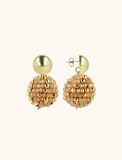 Beige Tangerine Oorbellen Lexi Globe L
