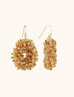 Beige Tangerine Oorbellen Louise Druppel S