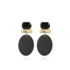Black Opal Oorbellen Sirius Strass Rectangle