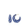 Blauwe Glitter Oorbellen Twist Creole L