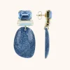 Blauwe Glitter Oorbellen Alara Ovaal L