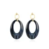 Blauwe Oorbel Nemea Open Ovaal L