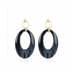 Blauwe Oorbel Nemea Open Ovaal L