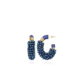 Blauwe Oorbellen Luna Creool Combi Disco