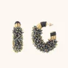 Blauwe Oorbellen Luna Oval Double Stones