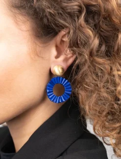 Blauwe Oorbellen Open Circle Danee