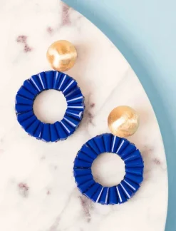 Blauwe Oorbellen Open Circle Danee