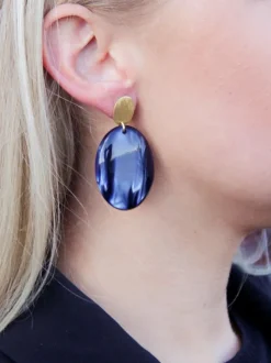 Blauwe Oorbellen Sirius Ovaal
