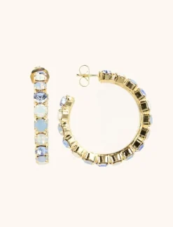 Blauwe Oorbellen Strass Julliette Creool