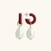 Bordeaux Oorbellen Apollo Creool Parel Xs