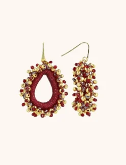 Bordeaux Oorbellen Carina Urchin Drop M