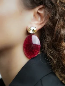 Bordeaux Oorbellen Celia Bugle