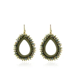 Carina Groene Oorbellen Urchin Drop L