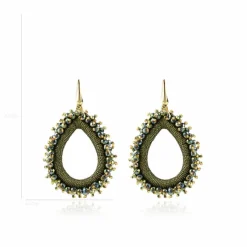Carina Groene Oorbellen Urchin Drop L