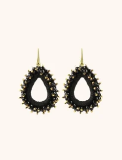 Carina Zwarte Oorbellen Urchin Drop M