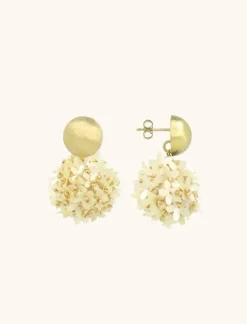Champagne Oorbellen Daisy Globe M Flower