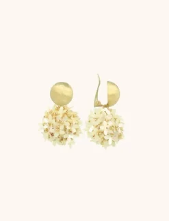 Champagne Oorbellen Daisy Globe S Flower Clip