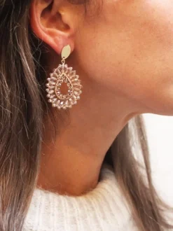 Champagne Oorbellen Robin Silk Drop Crystal S