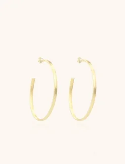 Classic Oorbellen Creole Oval Brushed