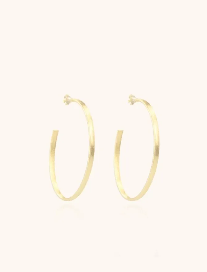 Classic Oorbellen Creole Oval Brushed
