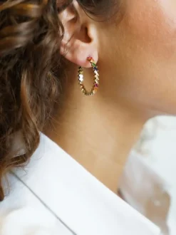 Classic Oorbellen Creool Regenboog M