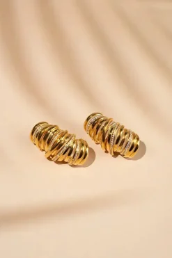 Classic Oorbellen Croissant Stones