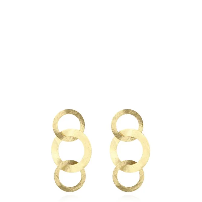 Classic Tripple Rond Open Satin Oorbellen