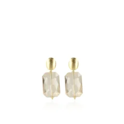 Cognac Oorbellen Rectangle M