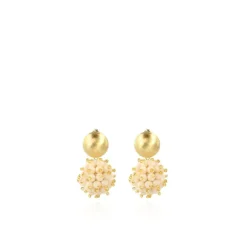 Cream Oorbellen Jacky Globe Double Stones S