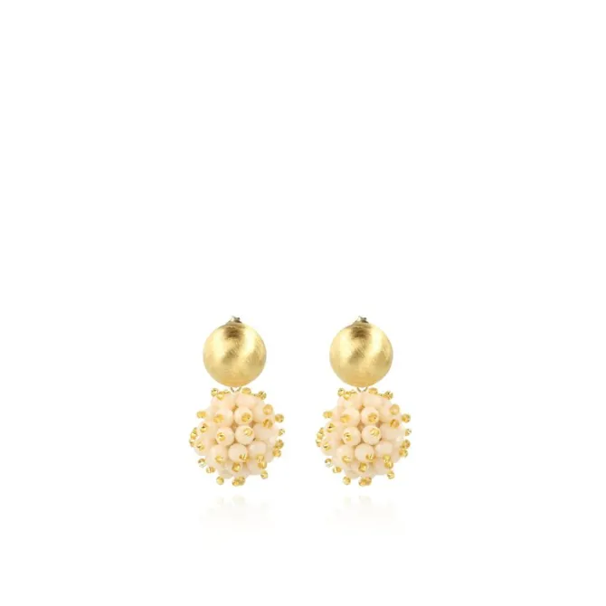 Cream Oorbellen Jacky Globe Double Stones S