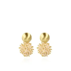 Cream Oorbellen Jacky Globe Double Stones L