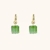 Farah Quartz Square Green S Oorbellen