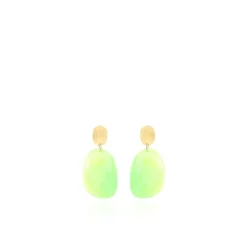 Fluorine Groen Oorbellen Little Sara Asymmetrisch Ovaal S