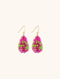 Fuchsia Lime Oorbellen Amy Cone S