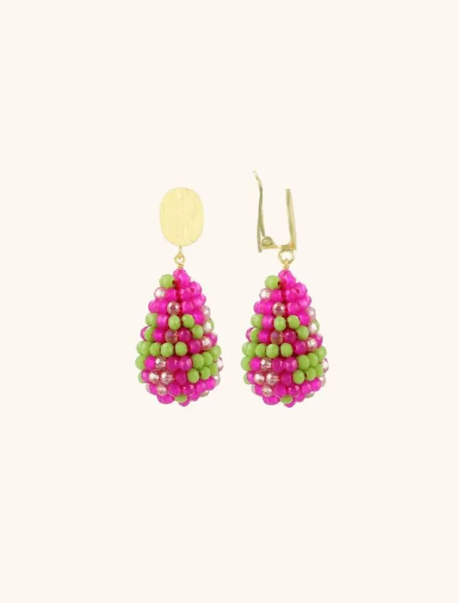 Fuchsia Lime Oorbellen Amy Cone S Clip