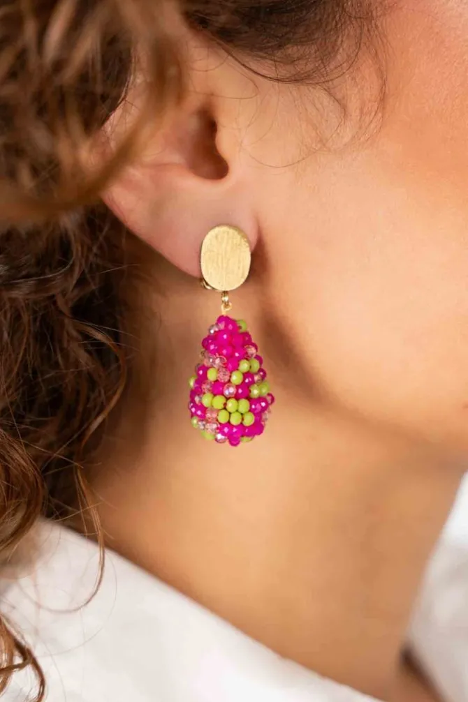 Fuchsia Lime Oorbellen Amy Cone S Clip