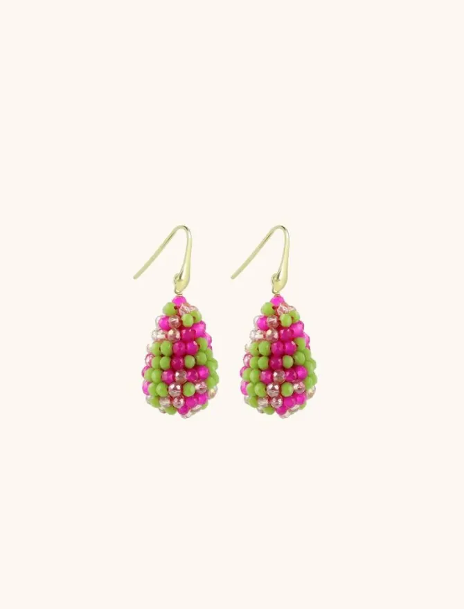 Fuchsia Lime Oorbellen Amy Cone Xs