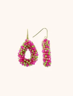 Fuchsia Lime Oorbellen Berry Druppel S
